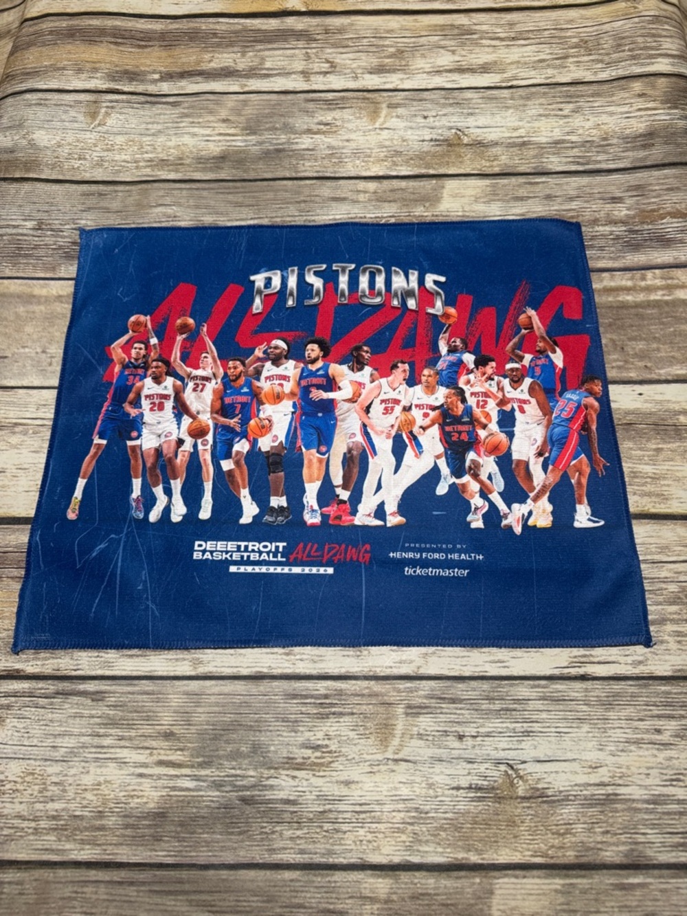Detroit Pistons Basketball “All Dawg” Playoffs 2026 Rally Towel SGA